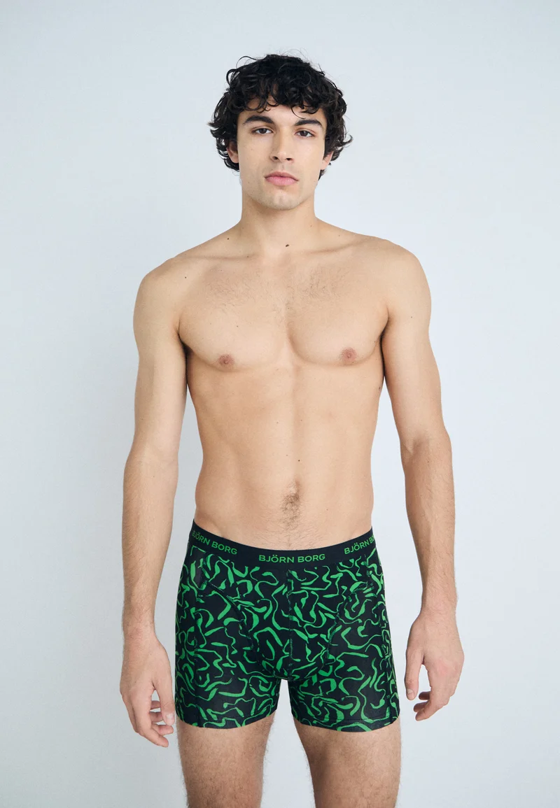 luxuriant in design Björn Borg STRETCH 7 PACK - Pants black/evergreen Clothing Underwear & Socks Underpants Boxer shorts