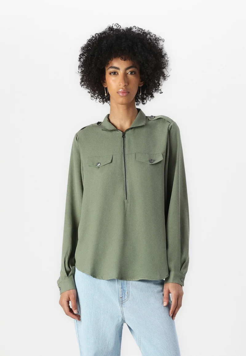 Lowest Price Online Bruuns Bazaar CAMILLA ZIGRID  - Blouse deep olive Clothing Shirts & Blouses Blouses