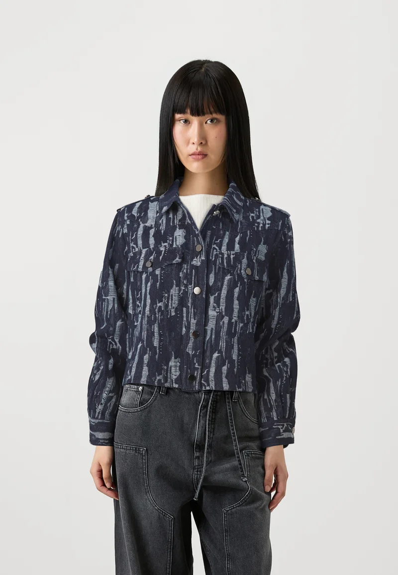 various design Bruuns Bazaar IXORABBGINGEA JACKET - Denim jacket dark blue Clothing Jackets & Blazers Bomber Jackets