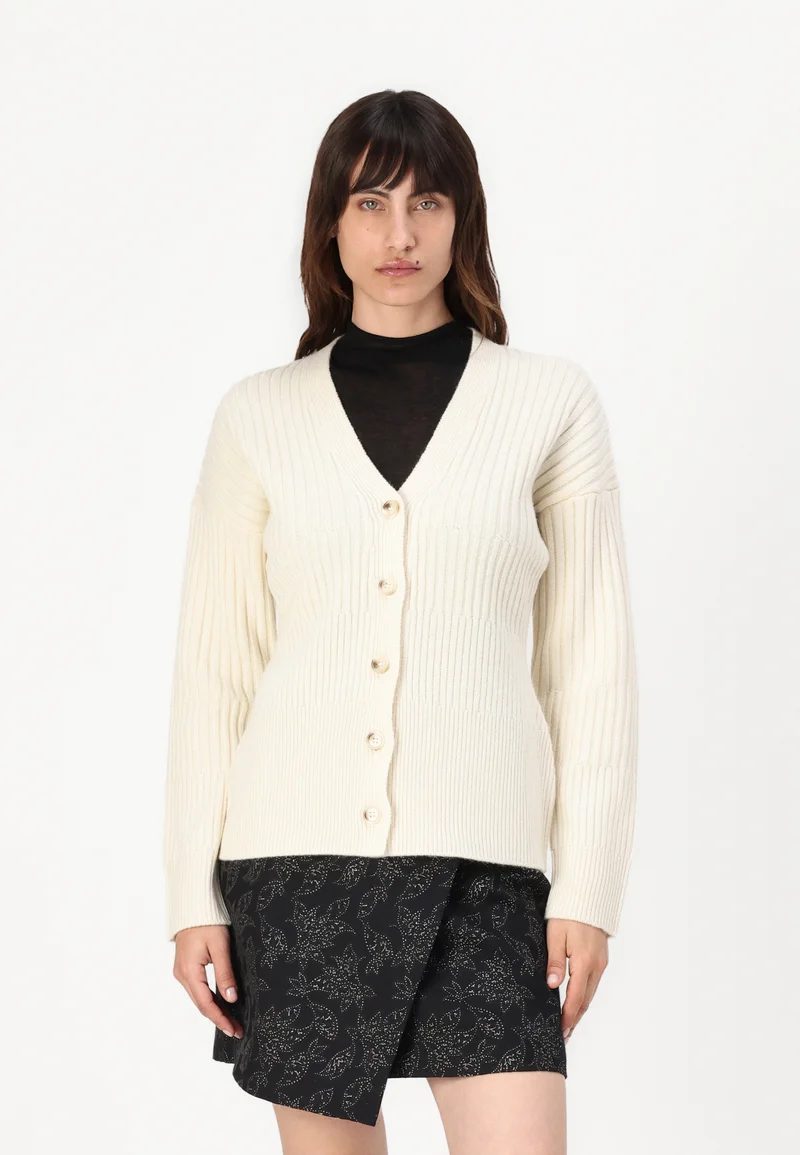 Big discount on sale Bruuns Bazaar LOBATA CARINE  - Cardigan snow white/sand Clothing Knitwear & Cardigans Cardigans
