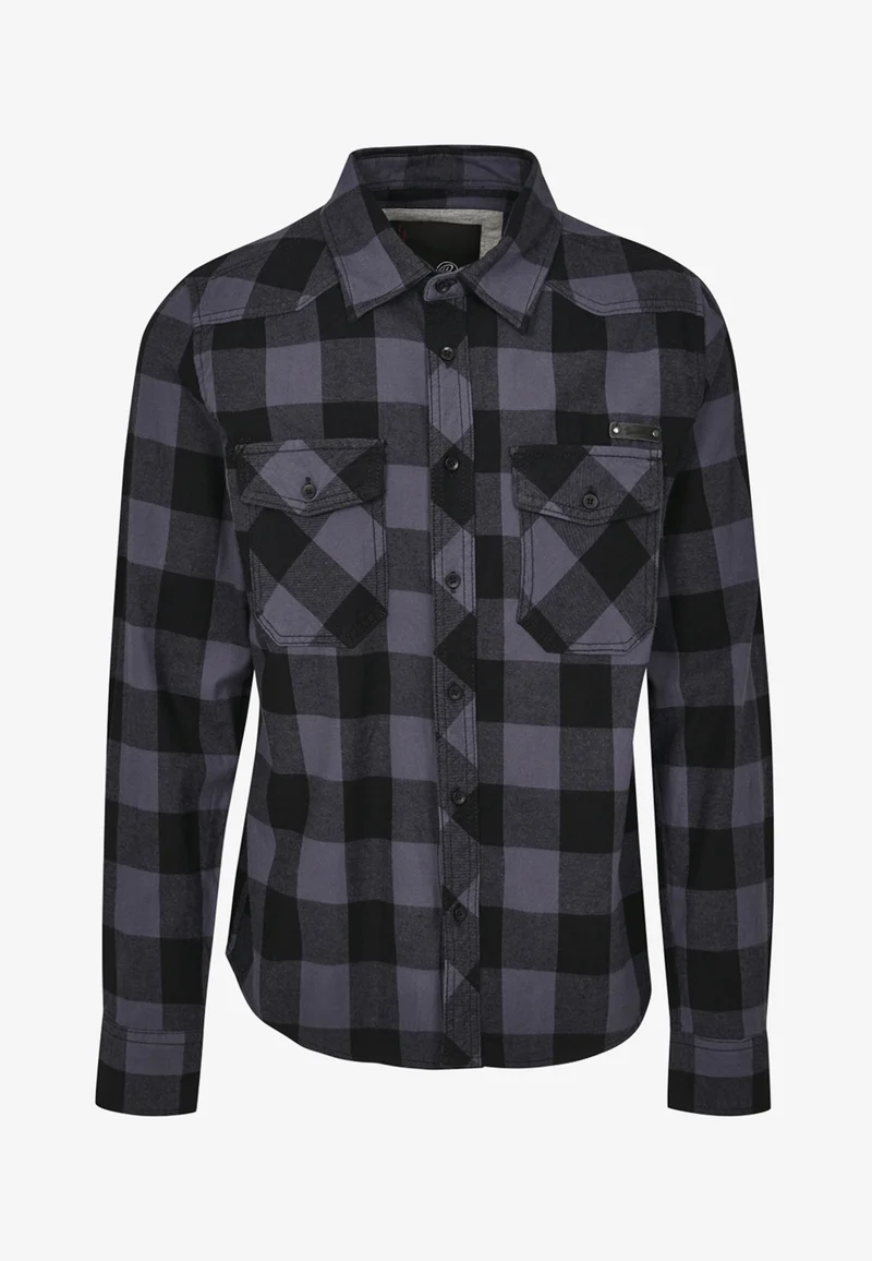 newest collection Brandit CHECK - Shirt black charcoal Clothing Shirts Casual Shirts