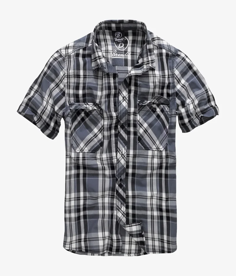 SAVE OFF Brandit ROADSTAR - Shirt black/charcoal Clothing Sale Shirts Business Shirts