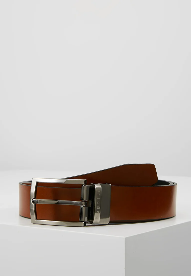discount shop bugatti REGULAR - Belt business cognac/schwarz Accessories Belts Braided belt