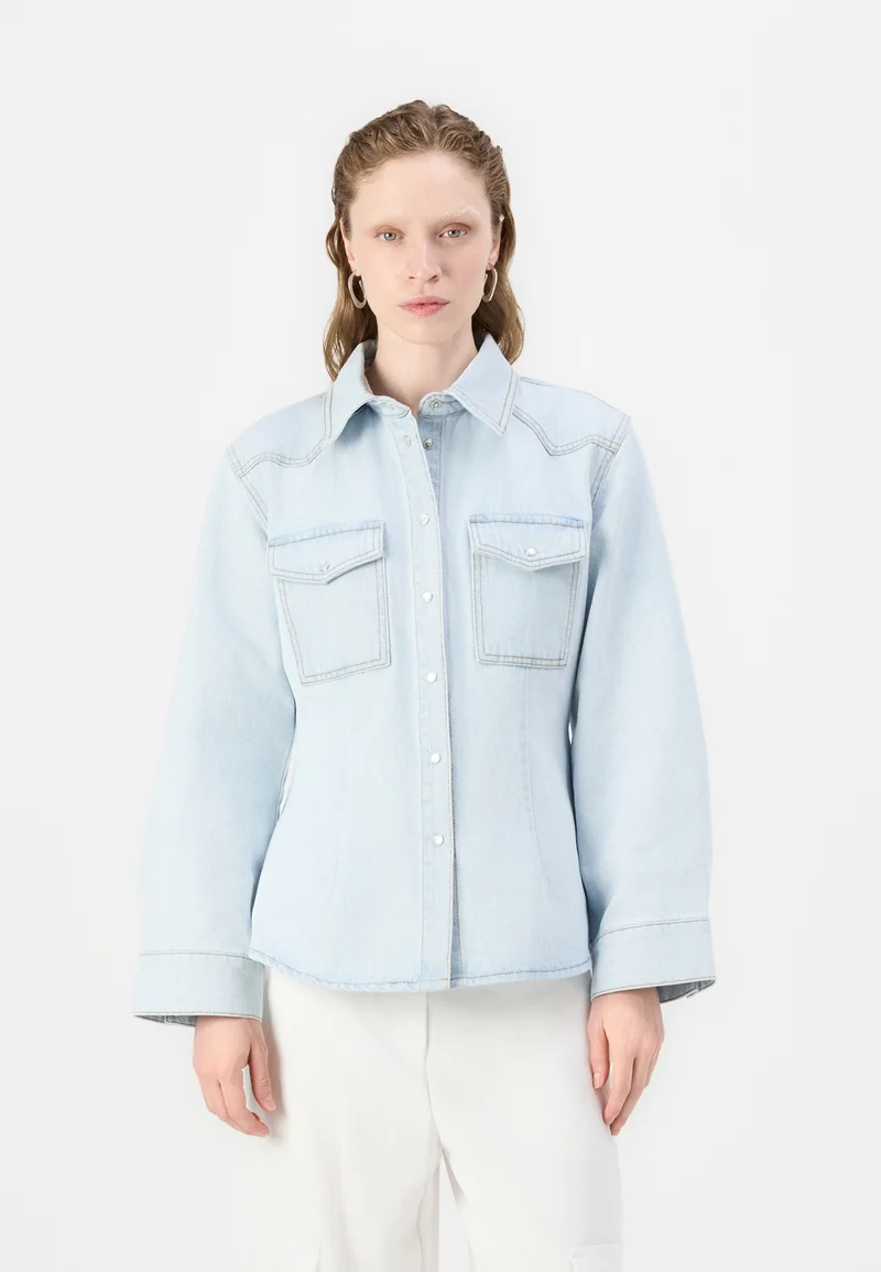 Wholesale online Malina ANTHEA FITTED WAIST SHIRT - Shirt light blue wash Clothing Shirts & Blouses Blouses
