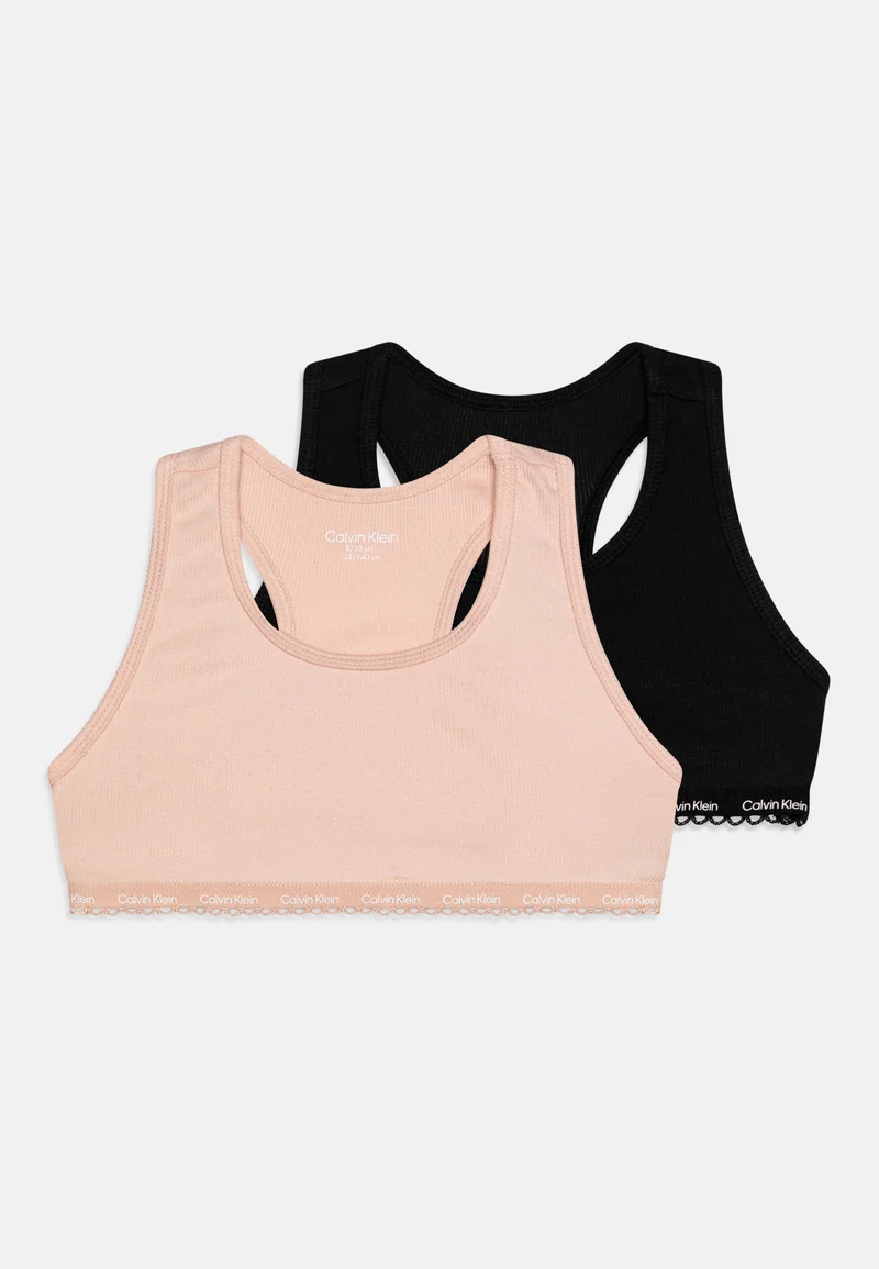 Unbeatable Offers Calvin Klein Underwear BRALETTE 2 PACK - Bustier peachwhip/black Clothing Underwear & Nightwear Bathrobes Bras & bustiers