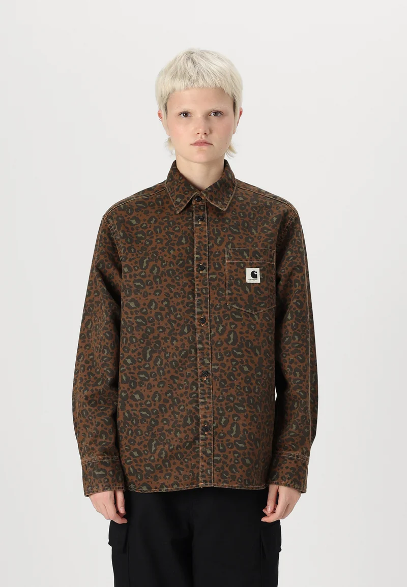 Newest Carhartt WIP LEO SHIRT - Button-down blouse brown Streetwear Clothing Shirts & Blouses Blouses