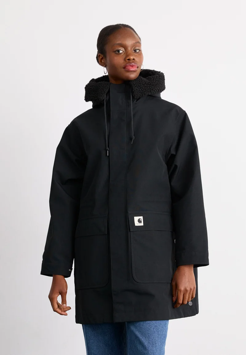 Newest Carhartt WIP CLARTON PARKA - Short coat black Streetwear Clothing Jackets, Gilets & Blazers Bomber Jackets
