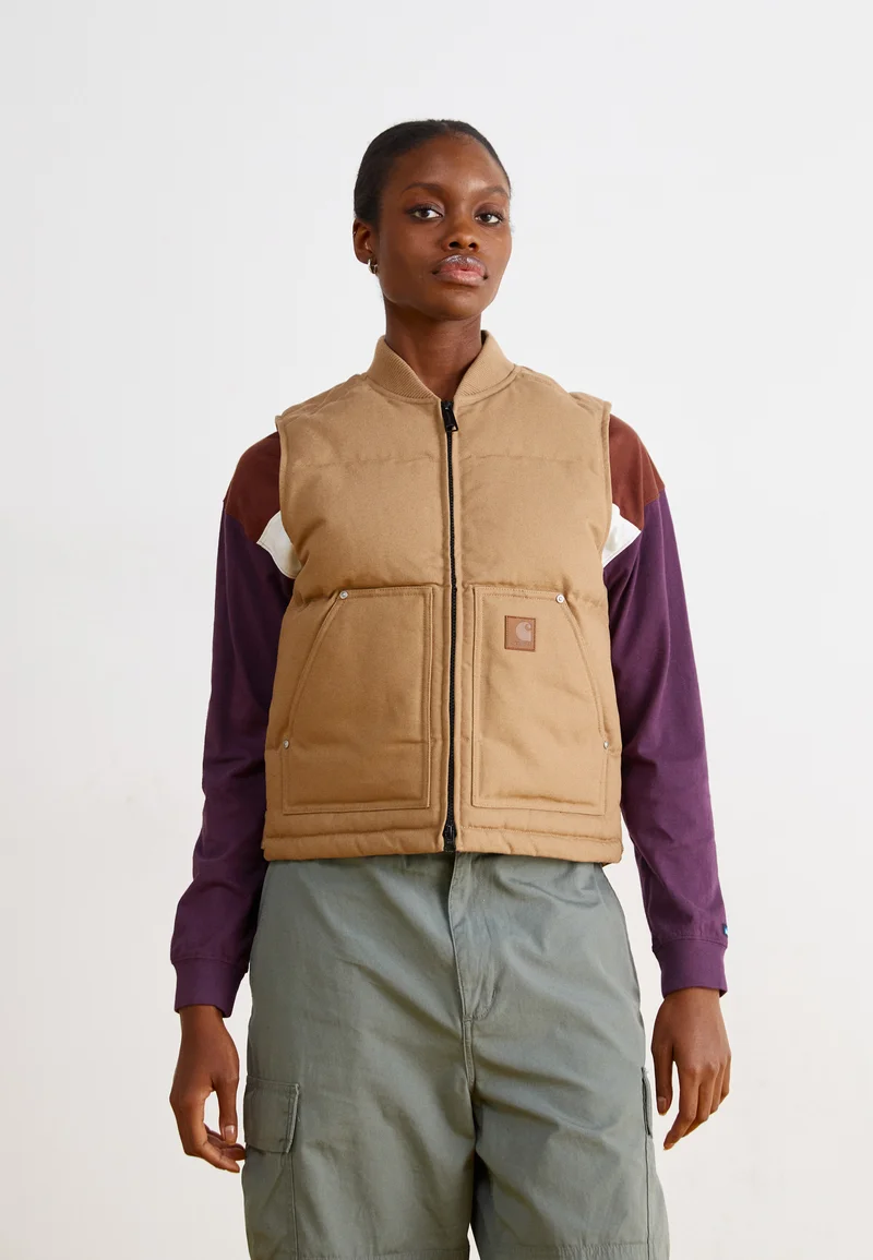 Exclusive Deals Carhartt WIP RAYLEY VEST - Waistcoat peanut Streetwear Clothing Jackets, Gilets & Blazers Bomber Jackets