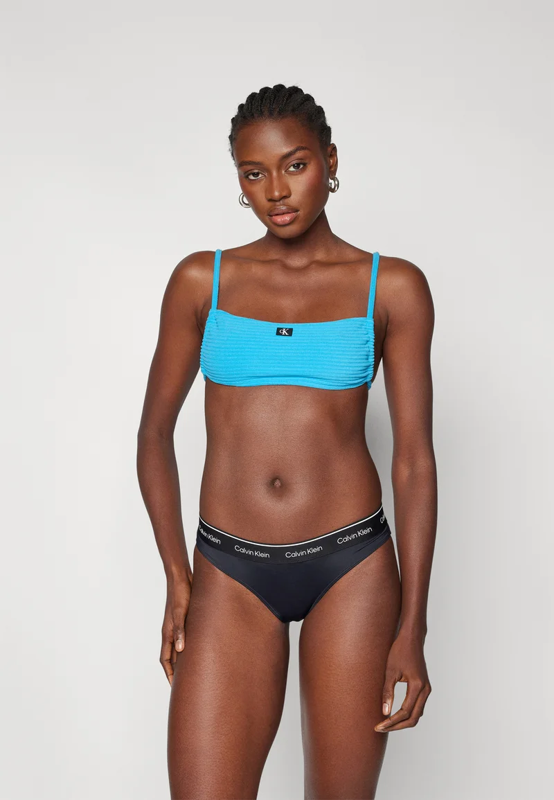 cheapest price Calvin Klein Swimwear SQUARE BRALETTE - Bikini top malibu blue Clothing Swimwear Beach accessories Bikini tops