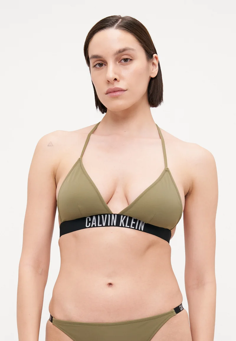 Save up to 80% Calvin Klein Swimwear TRIANGLE - Bikini top dusky green Clothing Swimwear Bikinis Bikini sets