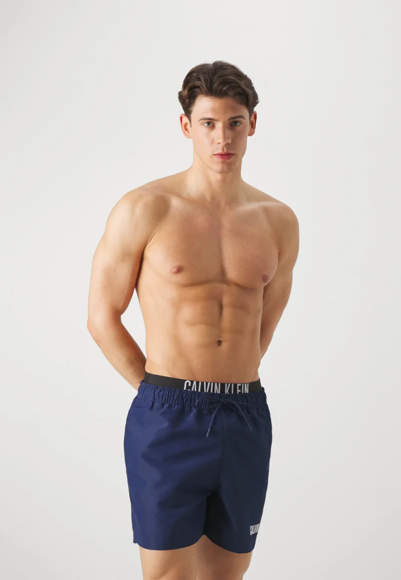 premium selection Calvin Klein Swimwear MEDIUM DOUBLE - Swimming shorts signature navy Clothing Swimwear Swim trunks Briefs