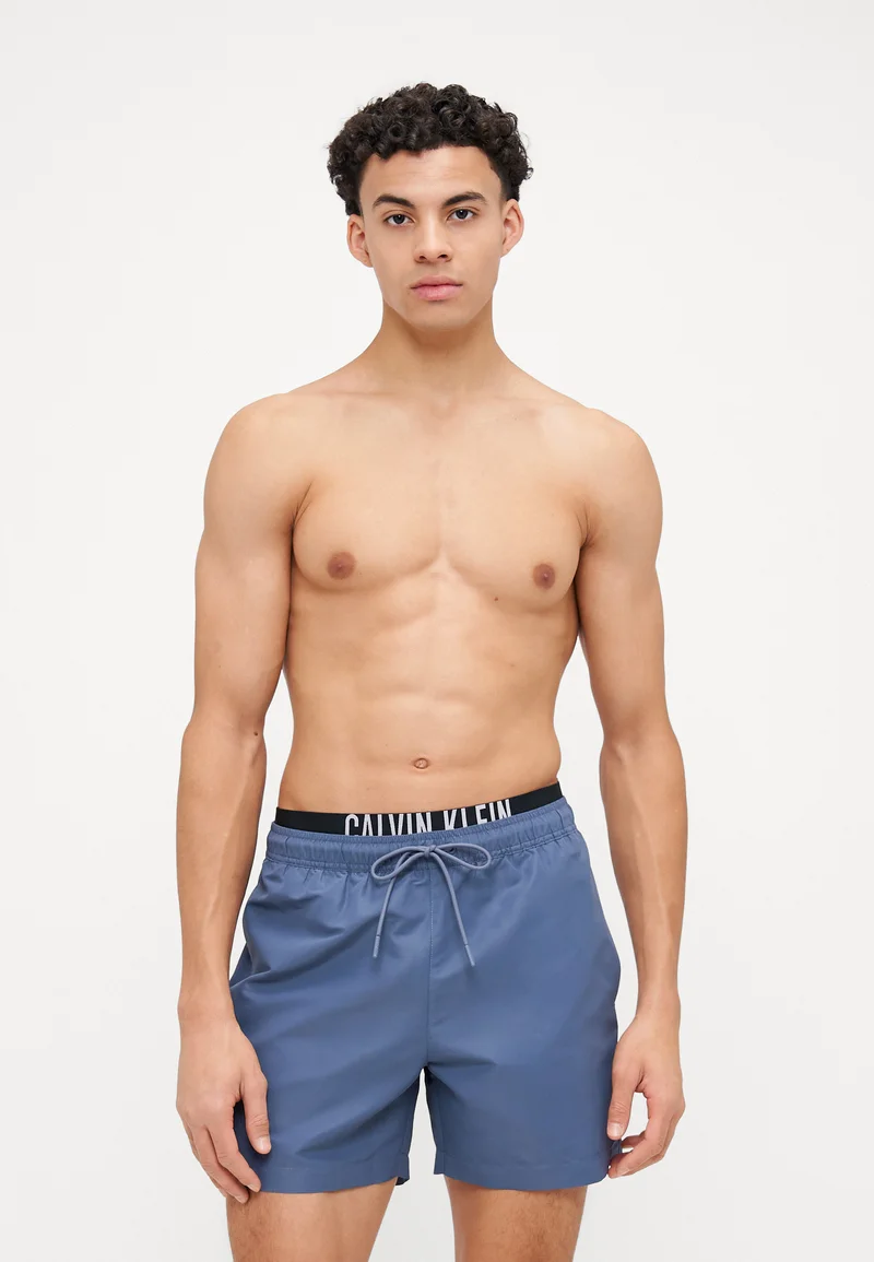 official online website Calvin Klein Swimwear MEDIUM DOUBLE WB - Swimming shorts grisaille Clothing Swimwear Swim trunks Briefs