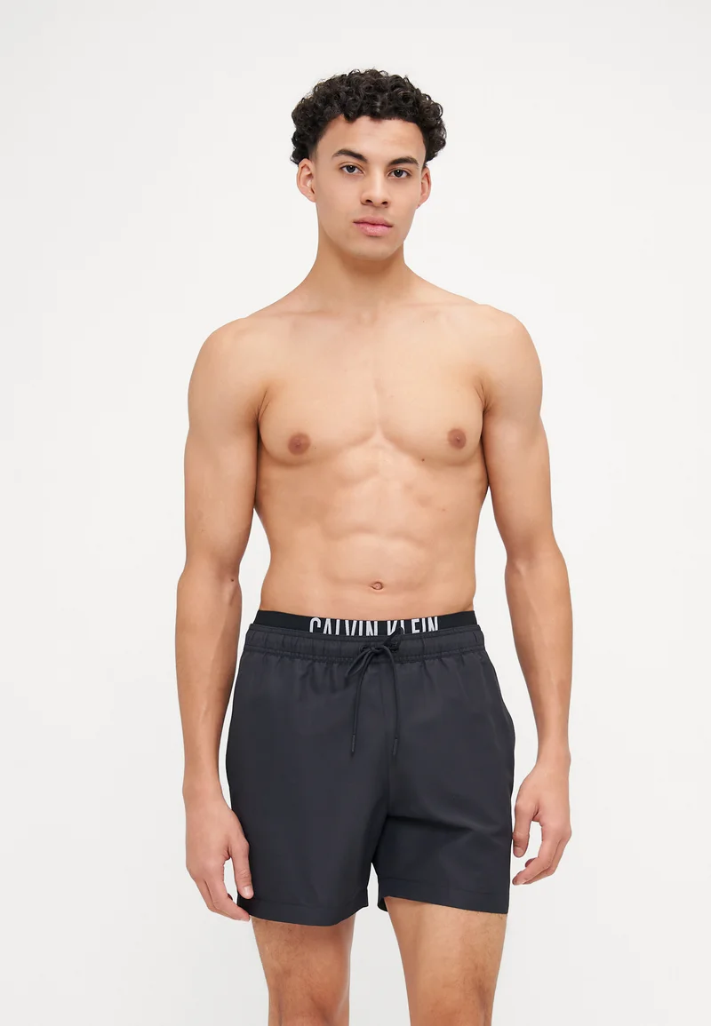 innovative design Calvin Klein Swimwear MEDIUM DOUBLE WB - Swimming shorts black Clothing Swimwear Swim trunks Briefs