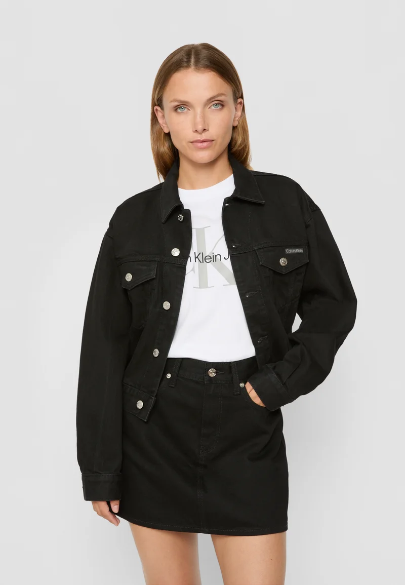 100% High Quality Calvin Klein Jeans HERO 90S TRUCKER JACKET - Denim jacket classic black Clothing Jackets & Blazers Bomber Jackets