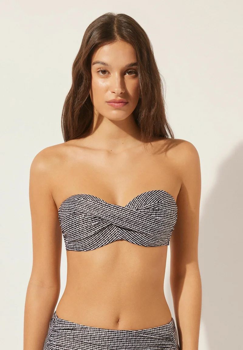Outlet Factory Online Store Calzedonia GOLDEN GLEAM - Bikini top black dots Clothing Swimwear Bikinis Bikini sets