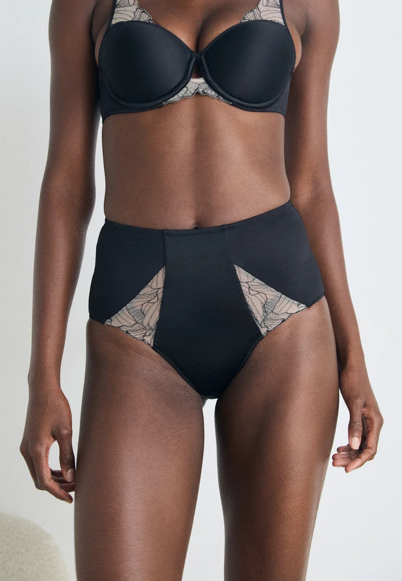 unique Chantelle PULP TATTOO LOVE HIGH WAISTED FULL BRIEF - Briefs black/golden beige Clothing Underwear Shapewear