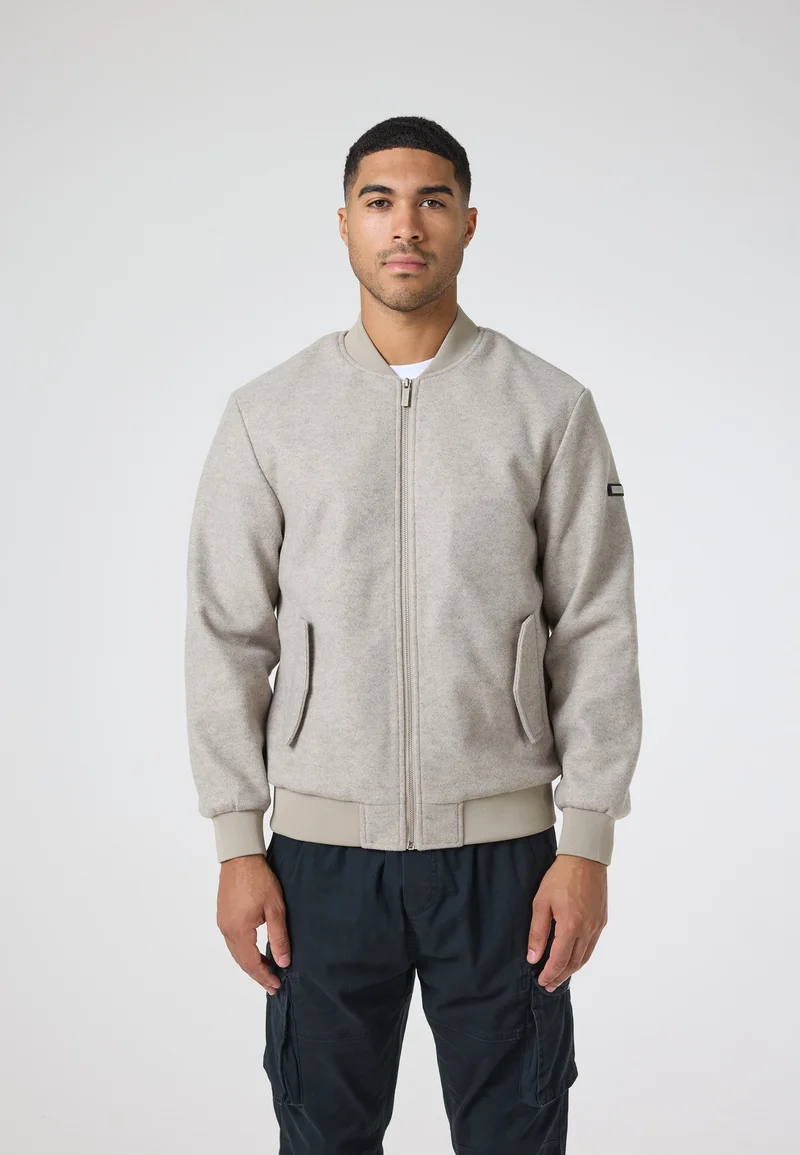Discount CLOSURE London SMART - Zip-up sweatshirt taupe Clothing Sale Jackets Gilet Bomber Jackets