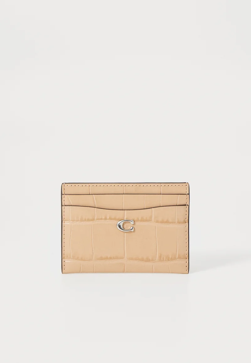 stylish COACH EMBOSSED ESSENTIAL CARD CASE - Business card holder buff Accessories Wallets & card holders Card cases