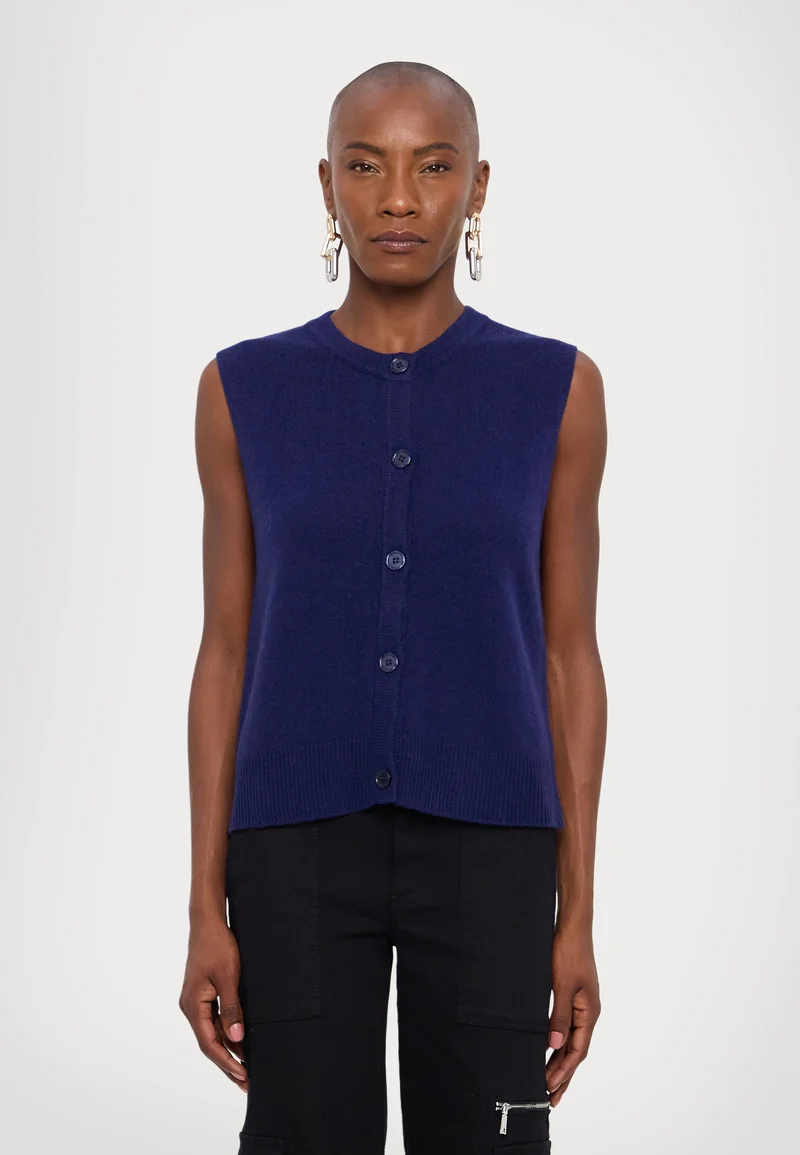 collection KNITID BUTTON UP TANK - Waistcoat admiralty Clothing Jackets & Blazers Bomber Jackets