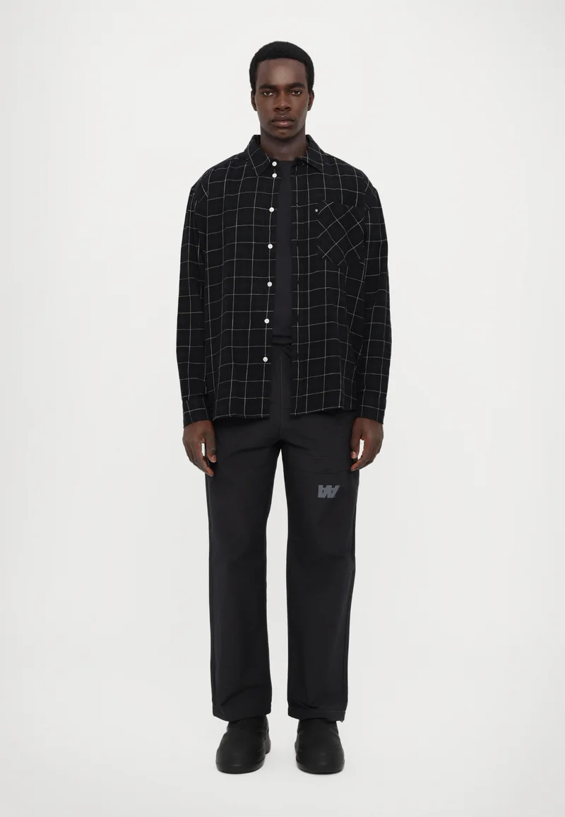 discountable price DOUBLE A BY W.W DAY CHECK LIGHT SHIRT UNISEX - Button-down blouse charcoal Clothing Sale Shirts Business Shirts