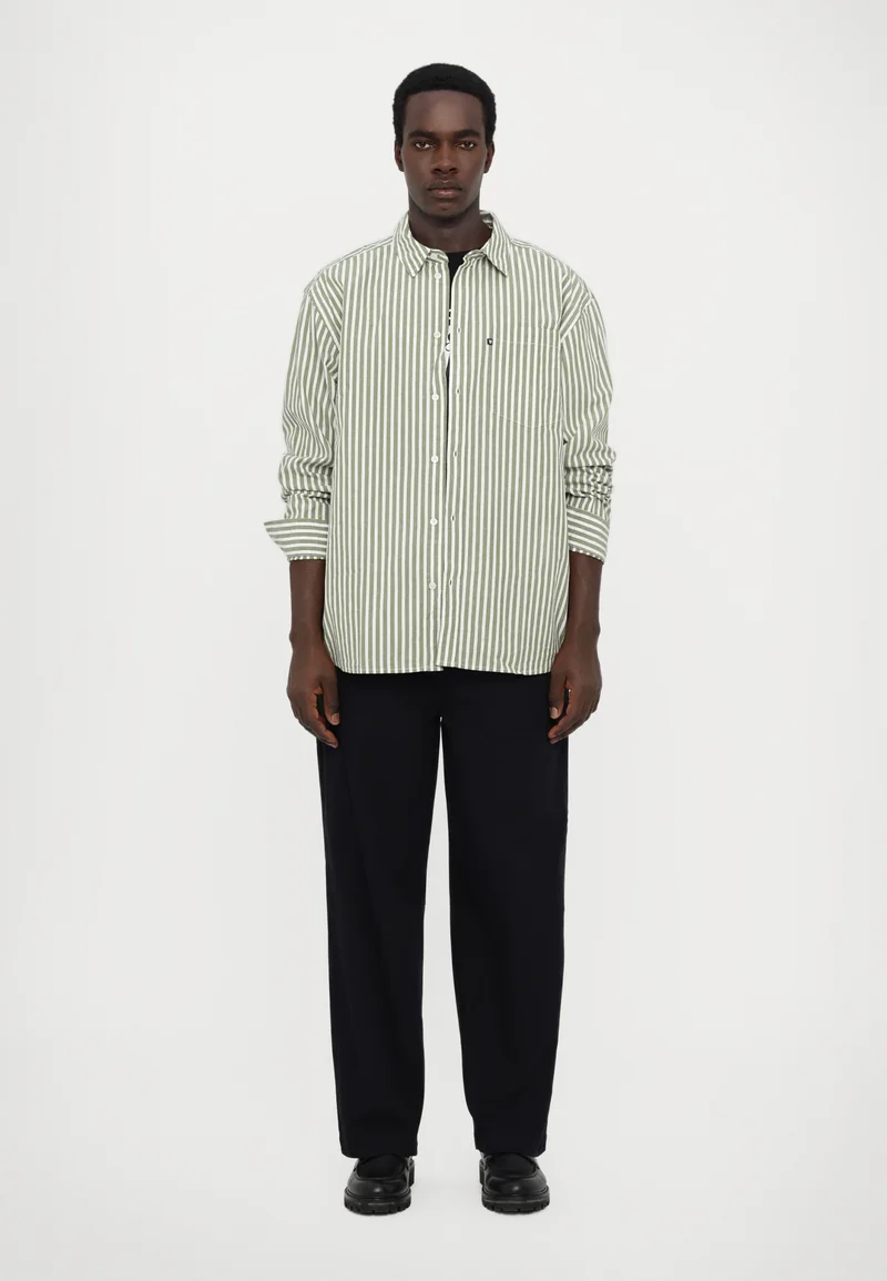 Factory Outlet Price DOUBLE A BY W.W STRIPED SHIRT UNISEX - Shirt off white/green Clothing Shirts Casual Shirts