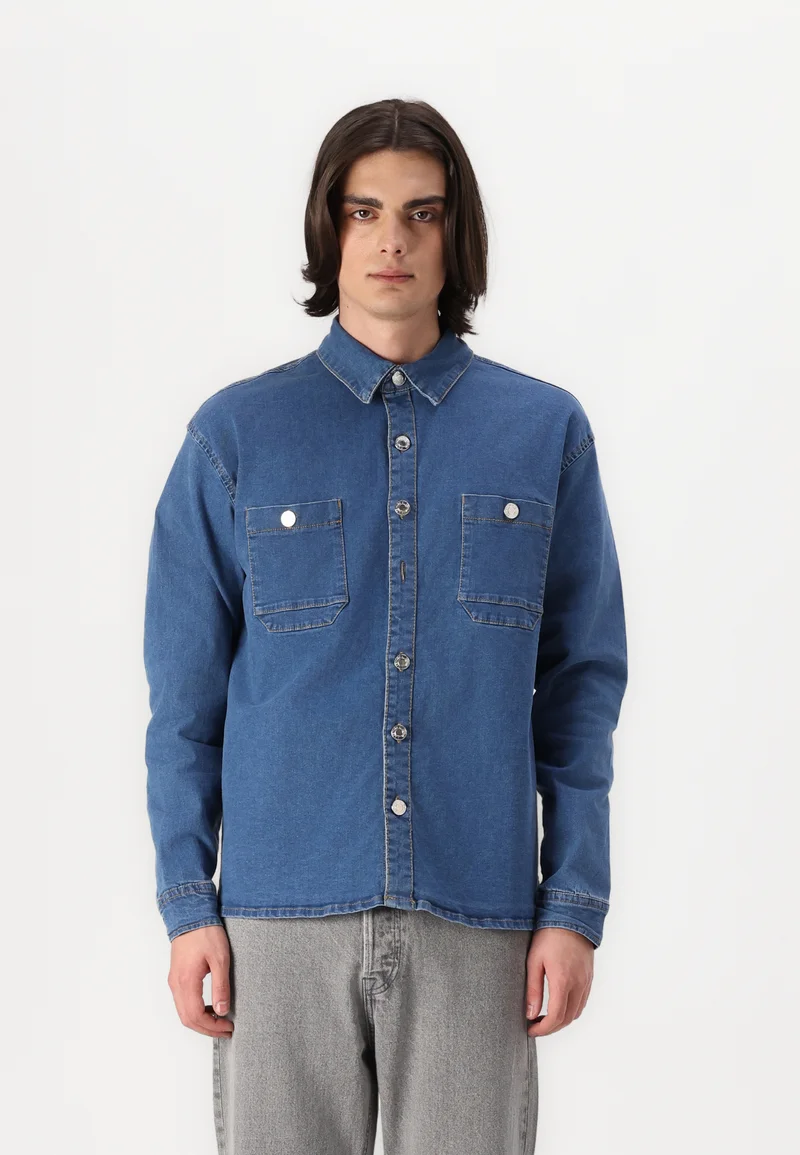coupon codes Denim Project LOOSE OVERSIZED - Shirt mid blue washed Clothing Sale Shirts Business Shirts