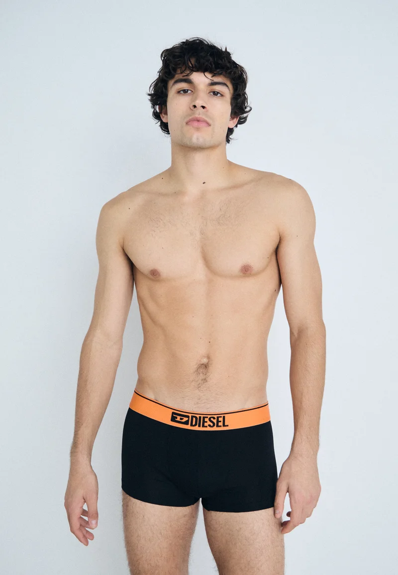The Most Fashion Designs Diesel DAMIEN 3 PACK - Pants schwarz/orange Clothing Underwear & Socks Underpants Boxer shorts