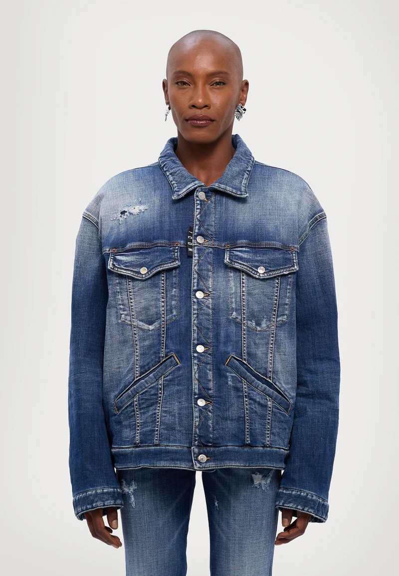 Buy Online DSQUARED2 ICON ICON KABAN - Denim jacket blue denim Clothing Jackets & Blazers Bomber Jackets