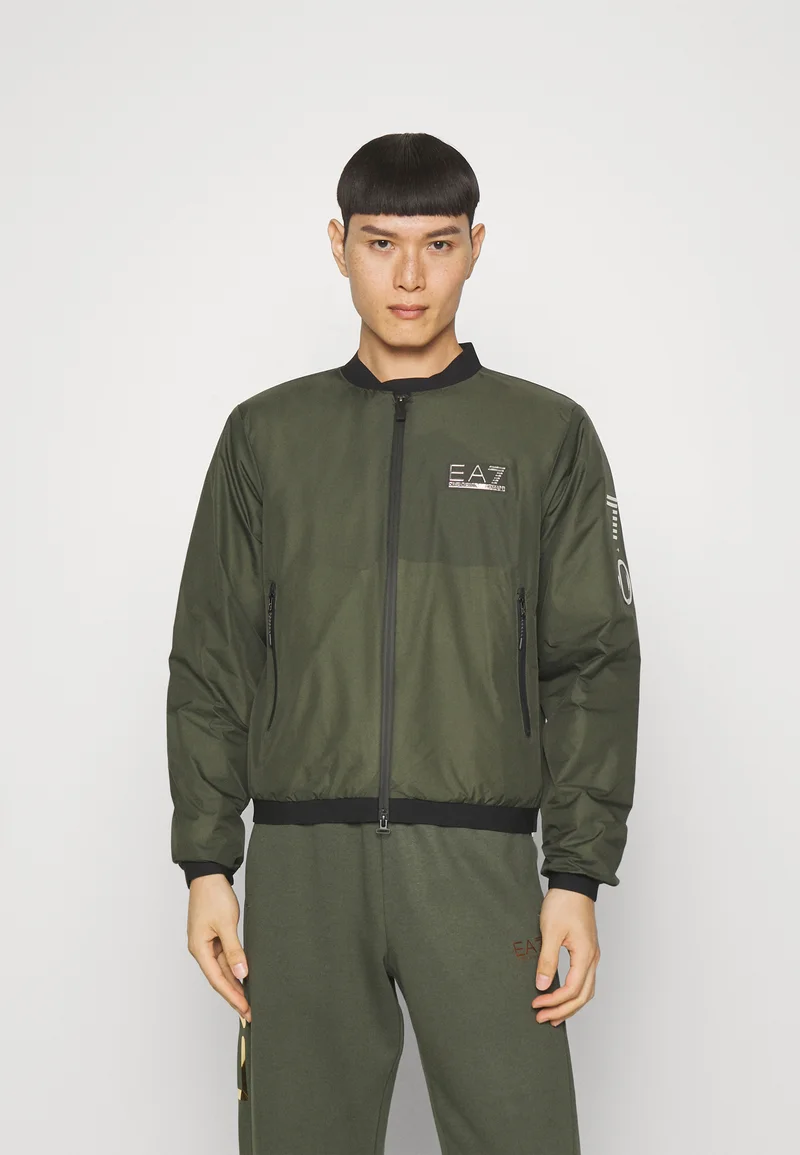 various styles EA7 Emporio Armani Bomber Jacket - verde scuro Clothing Sale Jackets Gilet Bomber Jackets