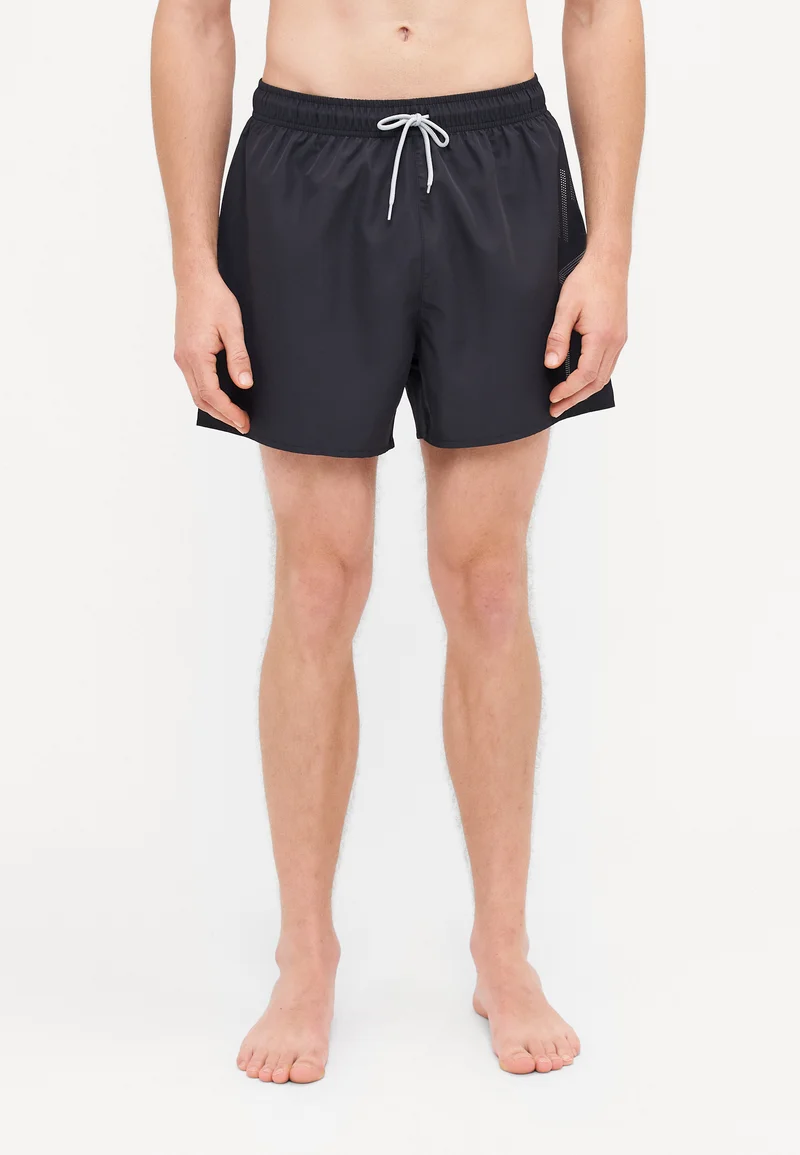 luxury lifestyle brand EA7 Emporio Armani BOXER BEACHWEAR - Swimming shorts black/silver Clothing Swimwear Swim trunks Briefs