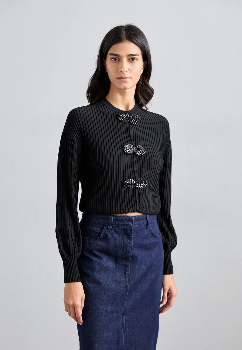 UK Factory Outlet Emporio Armani Cardigan - black Clothing Knitwear & Cardigans Cardigans