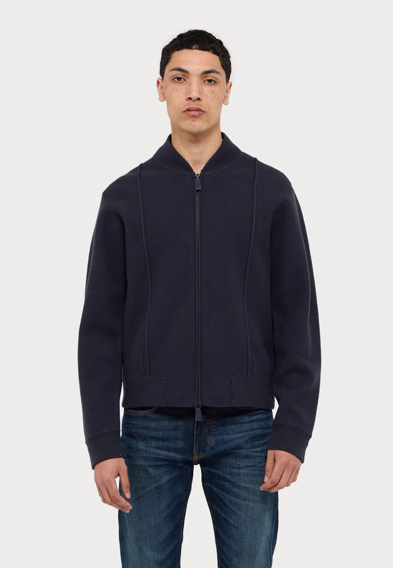 professional online store Emporio Armani BLOUSON JACKET - Cardigan navy blue Clothing Sale Jackets Gilet Bomber Jackets