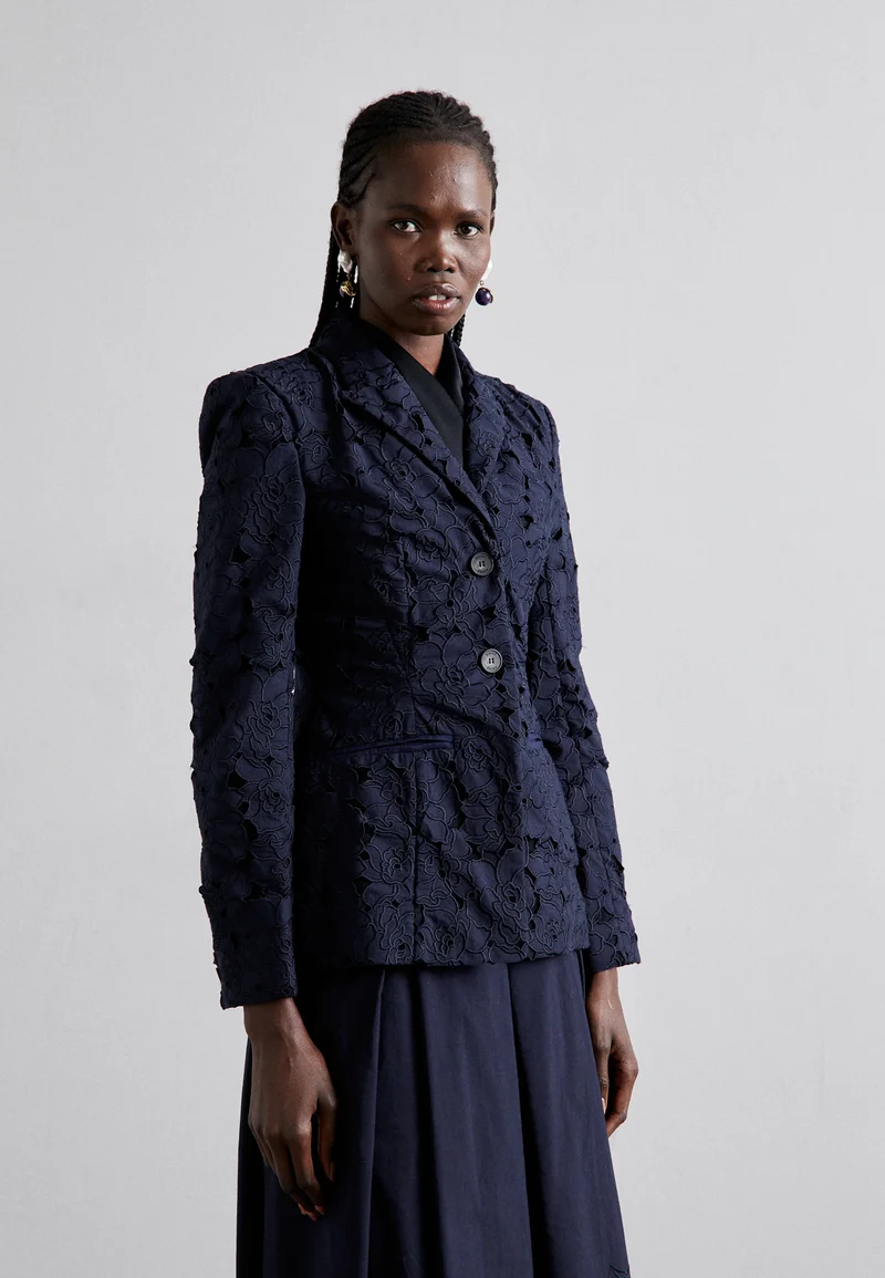 cheapest online price Erdem SINGLE BREASTED - Blazer navy Clothing Jackets & Blazers Bomber Jackets