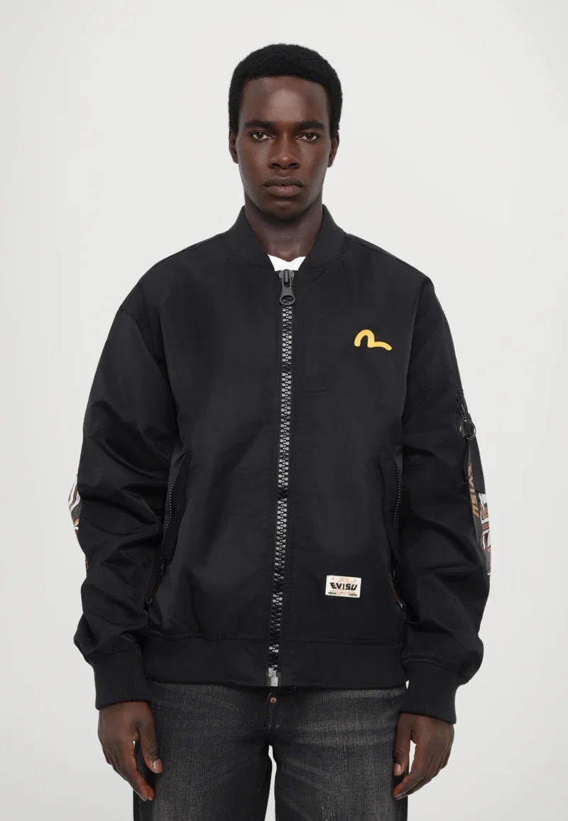 Free and Fast Shipping Evisu VIRTUAL VACATION DAICOCK PRINT JACKET - Bomber Jacket black Clothing Sale Jackets Gilet Bomber Jackets
