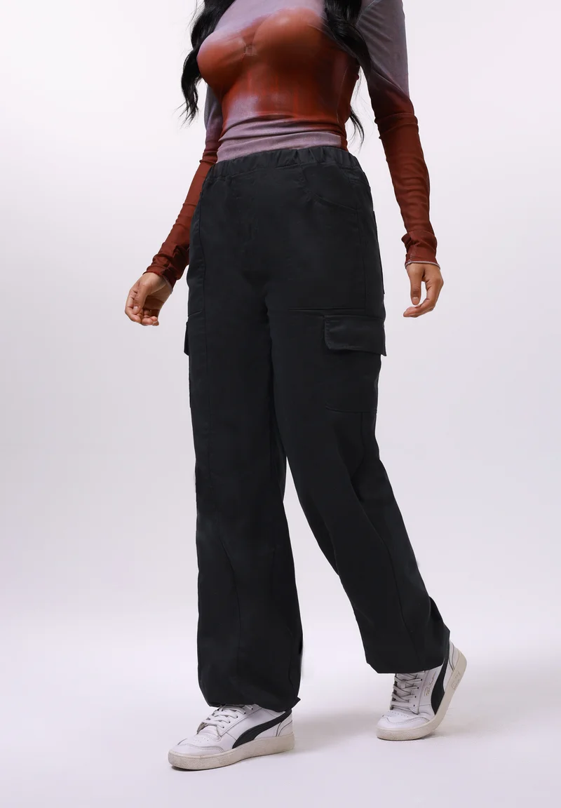 ever-popular Even&Odd Cargo trousers - washed black Clothing Trousers Cargo Trousers