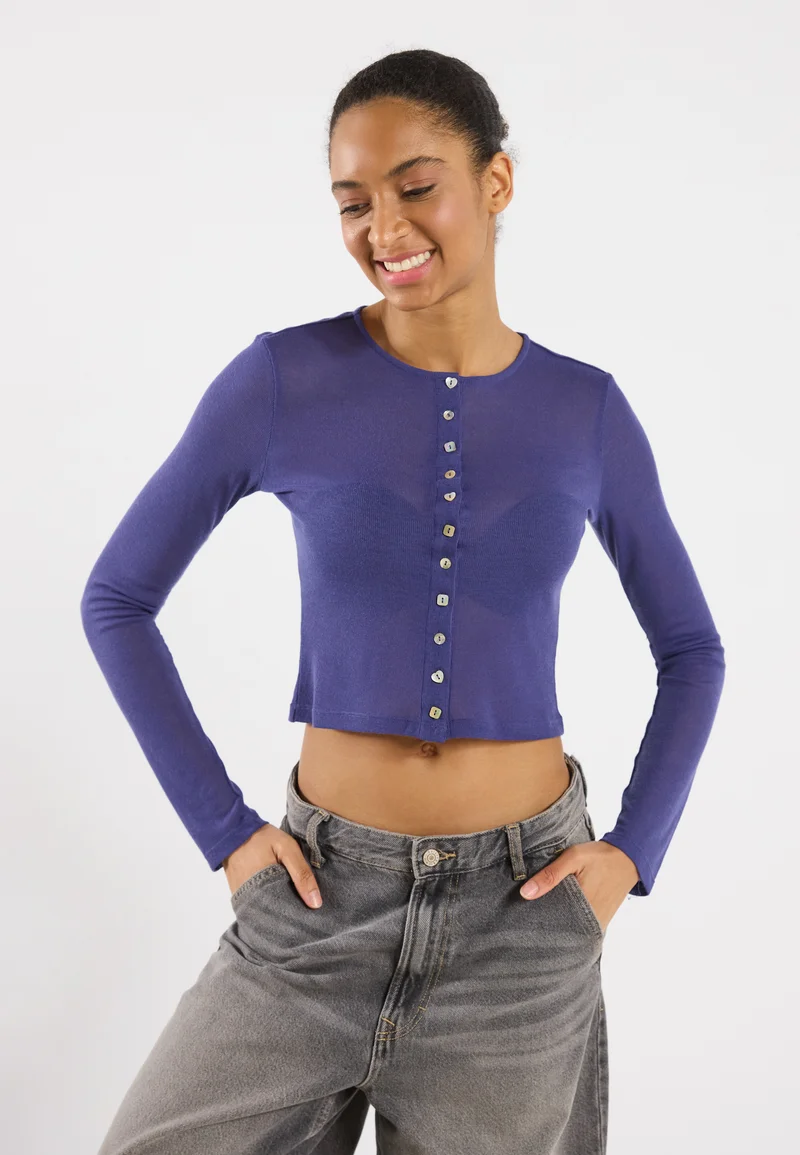 Classic Styles Even&Odd Cardigan - purple Clothing Knitwear & Cardigans Cardigans