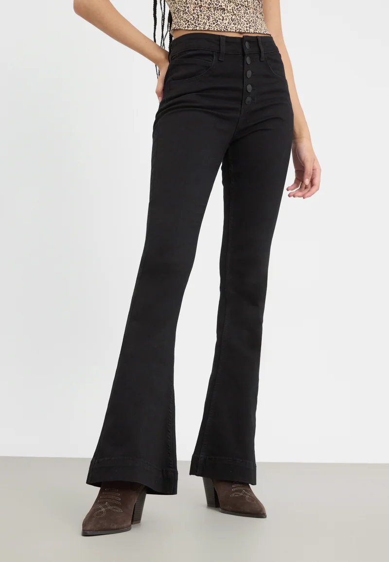 Fast Delivery Even&Odd Bootcut jeans - black denim Clothing Jeans Bootcut & Flared