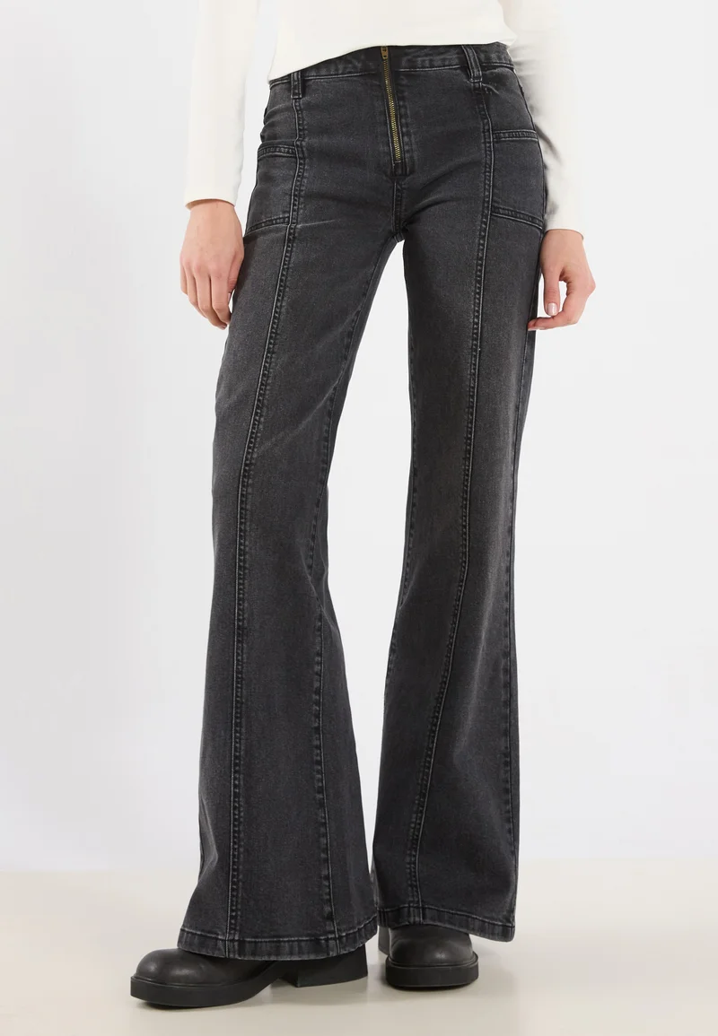 Online Shop Even&Odd Tall Bootcut jeans - black denim Clothing Jeans Bootcut & Flared