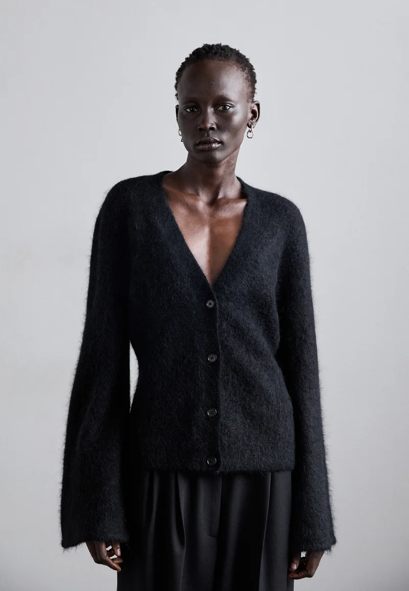 various design Filippa K FLUFFY CARDIGAN - Cardigan ink black Clothing Knitwear & Cardigans Cardigans