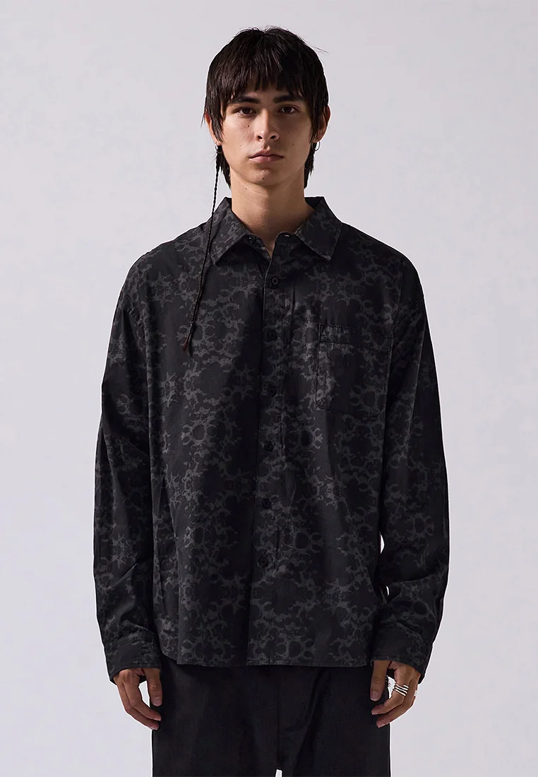 Online Shop Former VIVIAN ORNATE - Shirt black/grey Clothing Shirts Casual Shirts