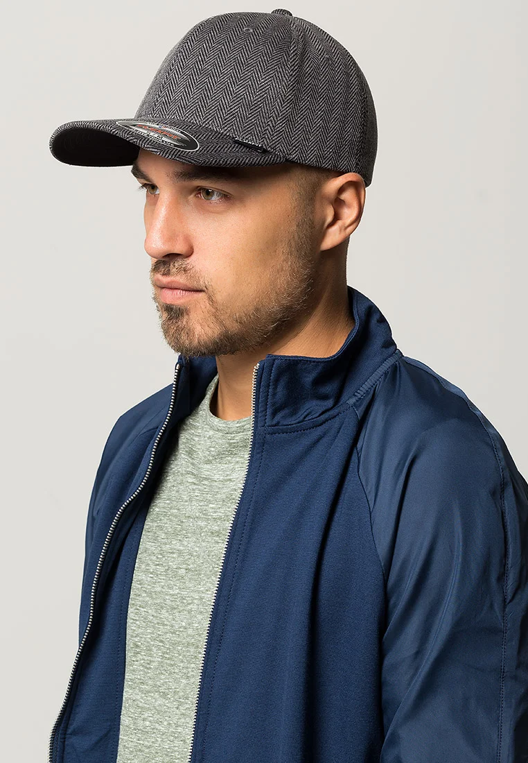 retail prices Flexfit HERINGBONE MELANGE FLEXFIT - Cap black/grey Accessories Hats & headscarves Caps