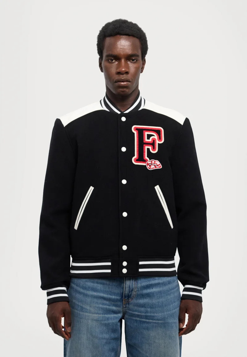 wide varieties Fiorucci VARSITY JACKET UNISEX - Bomber Jacket black Clothing Jackets & Blazers Bomber Jackets