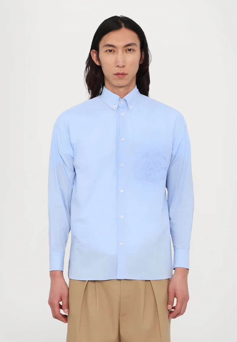 Online Here Fiorucci EMBROIDERED SHIRT - Shirt light blue Clothing Shirts Casual Shirts
