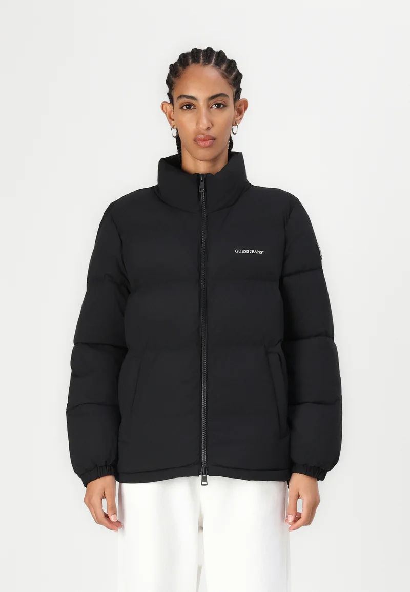 quality and quantity assured Guess Jeans PUFFER - Winter jacket schwarz Clothing Jackets & Blazers Bomber Jackets