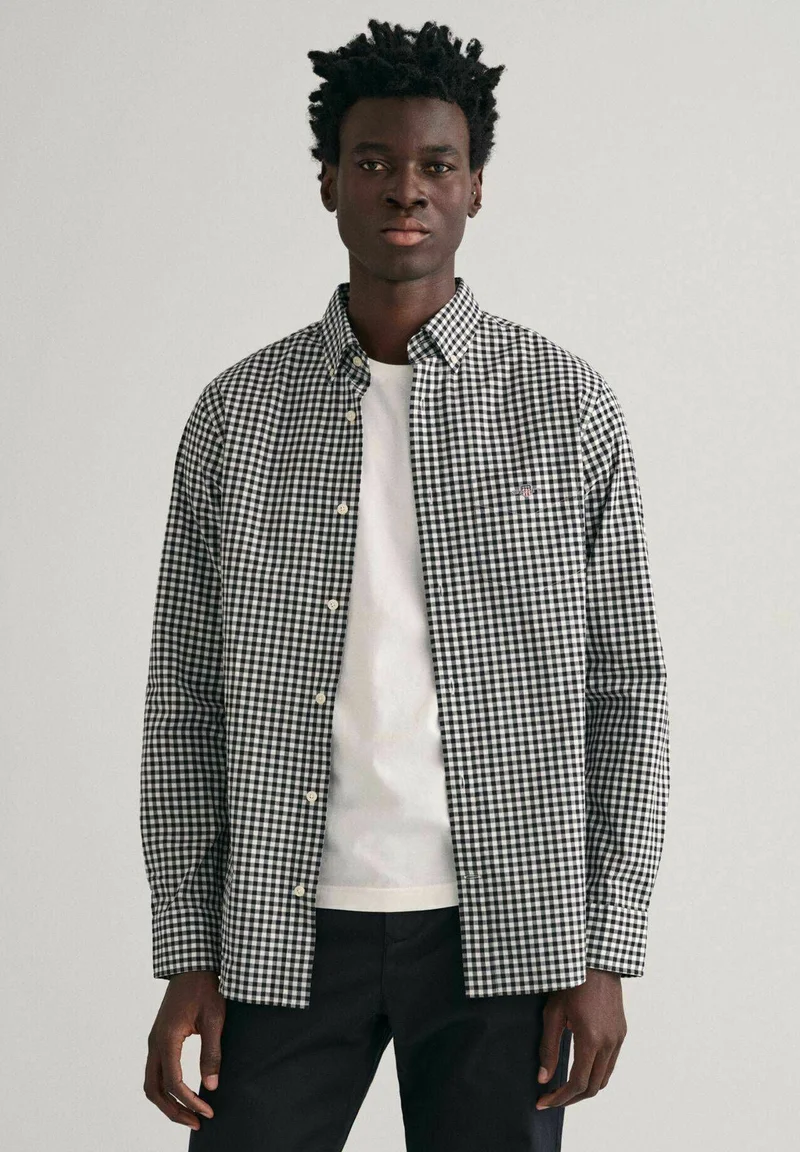 In Stock GANT GINGHAM - Shirt schwarz  Clothing Sale Shirts Business Shirts