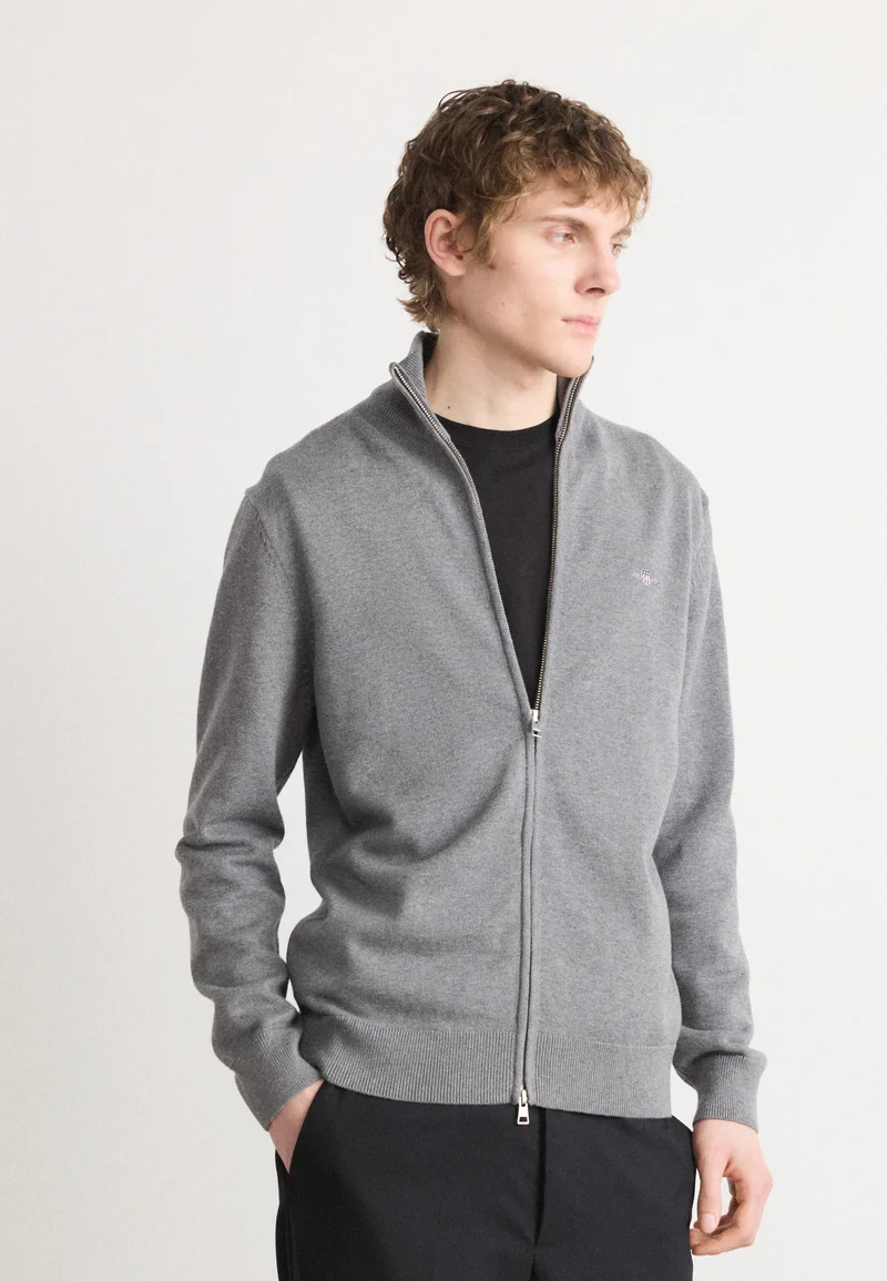 100% top quality GANT CASUAL ZIP CARDIGAN - Cardigan dark grey melange Clothing Knitwear Cardigans