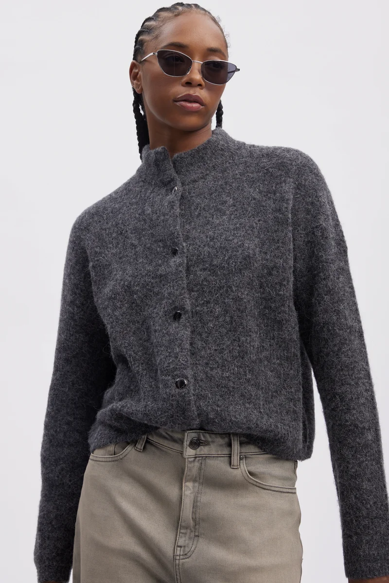 100% top quality Gestuz ALPHA CARDIGAN - Cardigan charcoal melange Clothing Knitwear & Cardigans Cardigans