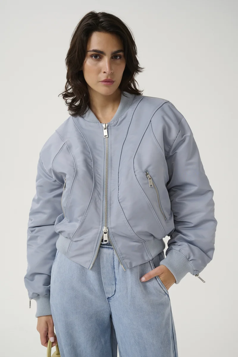 100% Satisfaction Guarantee Gestuz MAILY - Bomber Jacket grey blue Clothing Jackets & Blazers Bomber Jackets
