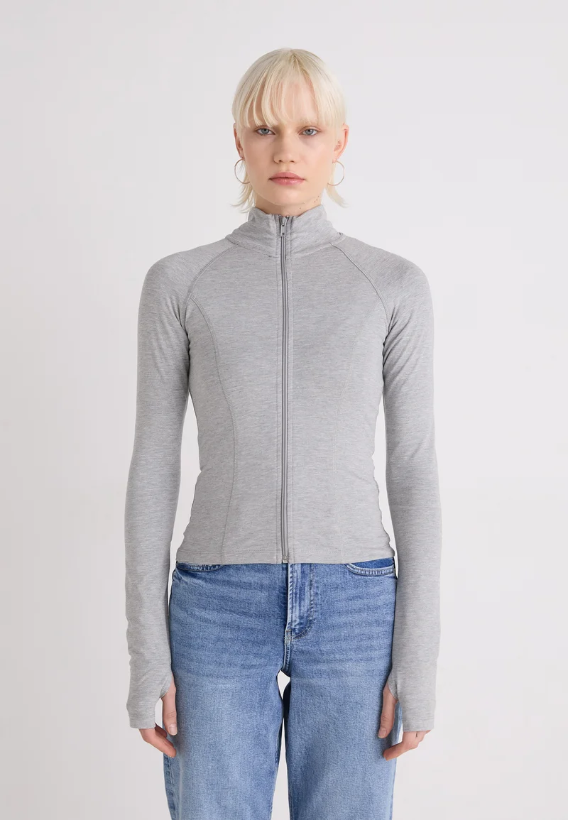Buy Online Gina Tricot SOFT TOUCH ZIP JACKET - Training jacket elephant skin Clothing Jackets & Blazers Bomber Jackets