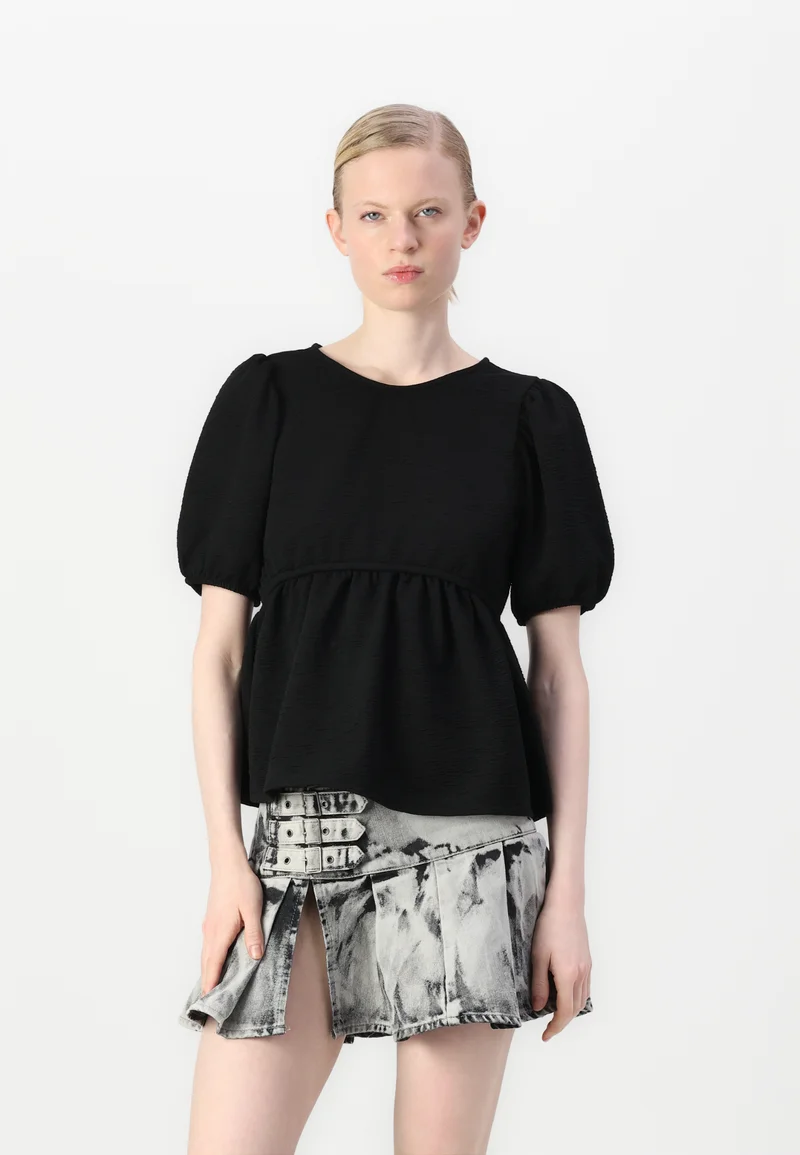 Best Discount Price Gina Tricot TIE BACK  - Blouse black Clothing Shirts & Blouses Blouses
